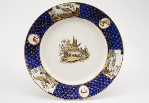 Part of the 'Aux oiseaux de Buffon' table service, soft-paste porcelain