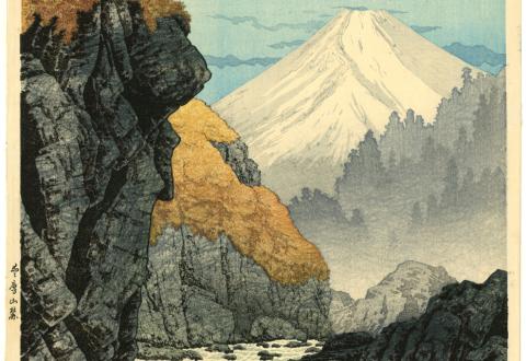 estampe Shin hanga Shotei, Ashitakayama fumoto, été et automne