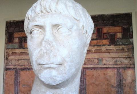 Portrait head of emperor Trajan, marble