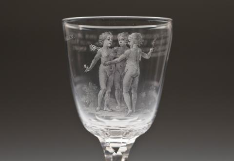 Stemmed drinking glass The Three Graces Dancing