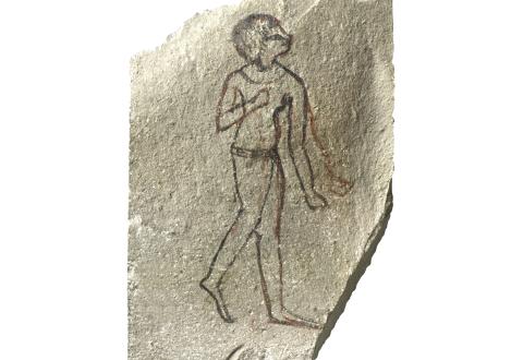 foto E.6835 ostracon wandelend meisje