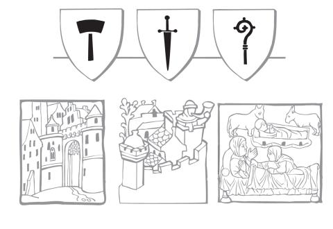 tekeningen fiches middeleeuwen/dessins fiches Moyen Âge