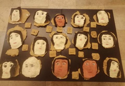 oeuvres enfants masques egyptiens