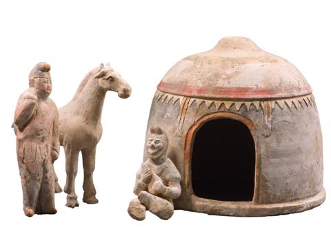 tente avec joueur de luth, cavalier et cheval/tent met luitspeler en ruiter met paard/tent with luth player, horse and rider