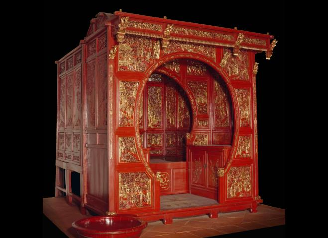 Lit chinois rouge