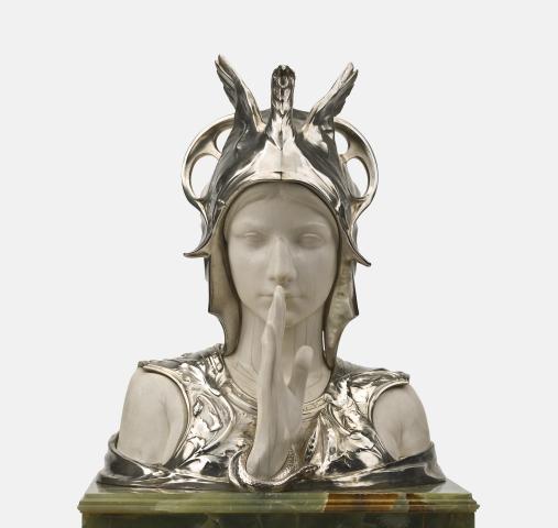 Mysterious Sphinx, ivory and silver