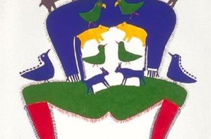 Jessie Oonark, A Shaman’s Helping Spirits, 1971, stone engraving and stencil on paper, Baker Lake (Nunavut)